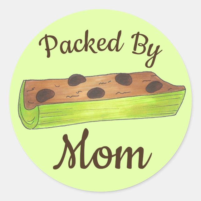 Adesivo Redondo Embalado pelas formigas de almoço da Mãe Escola em (Frente)