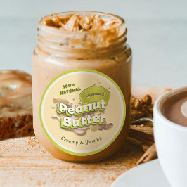 Adesivo Redondo Embalagem Amarelo-Verde do Logotipo de Manteiga de