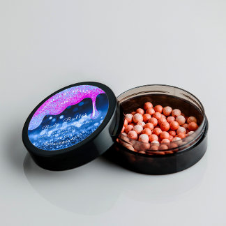 Adesivo Redondo Embalagem da Manteiga Corpo Unidades Azuis Cosméti