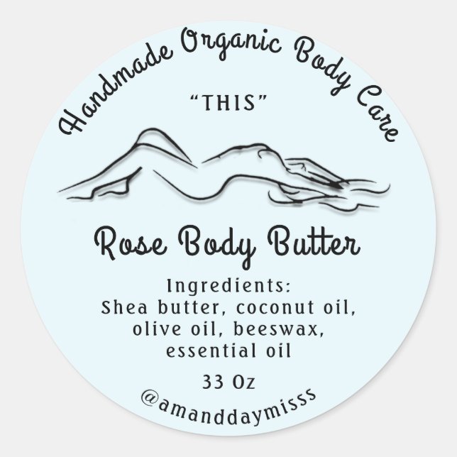 Adesivo Redondo Embalagem de Acondicionamento da Manteiga Corporal (Frente)