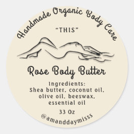 Adesivo Redondo Embalagem de Acondicionamento de Manteiga Corporal