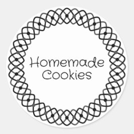 Adesivo Redondo Embalagem de caixa de papel preto e branco