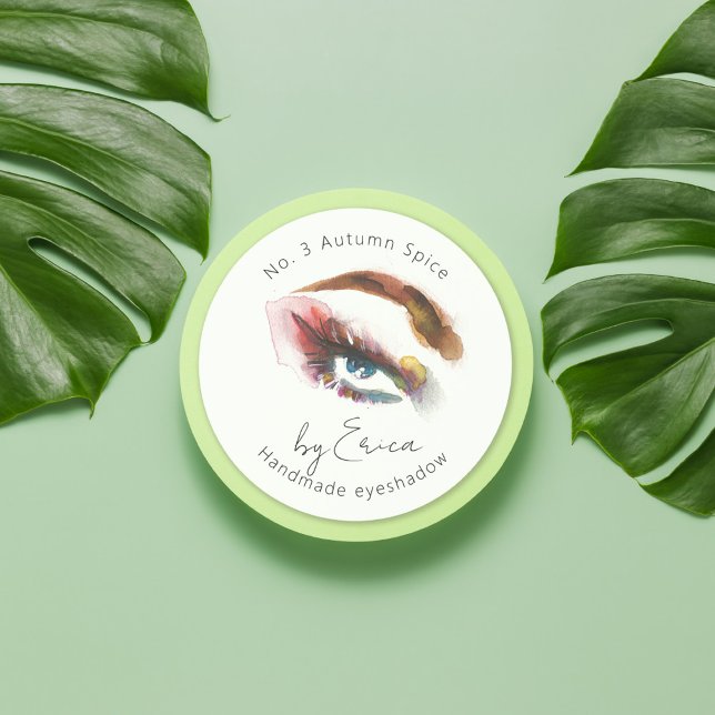 Adesivo Redondo Embalagem de Eye Pintado por Aquarela (Criador carregado)