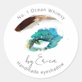 Adesivo Redondo Embalagem de Eye Pintado por Aquarela