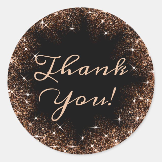 Adesivo Redondo Embalagem de produtos com brilho elegante Obrigado (Frente)