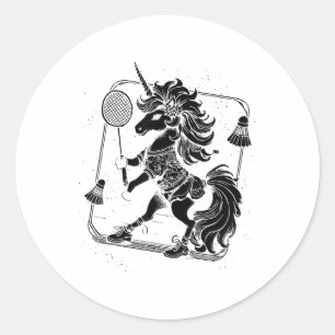 Adesivo Redondo Embalagem Do Jogador De Badminton