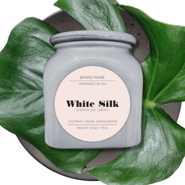 Adesivo Redondo Embalagem do produto de velas rótulo rosa-rosado (Criador carregado)