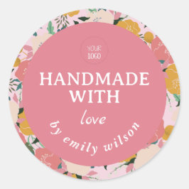 Adesivo Redondo Embalagem Fria de Aquarela Elegante