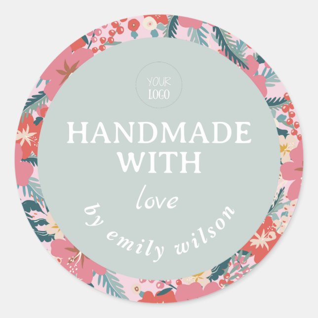 Adesivo Redondo Embalagem Fria de Aquarela Elegante (Frente)