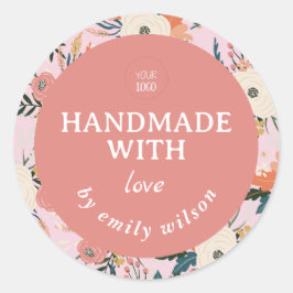 Adesivo Redondo Embalagem Fria de Aquarela Elegante