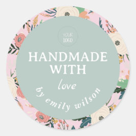 Adesivo Redondo Embalagem Fria de Aquarela Elegante