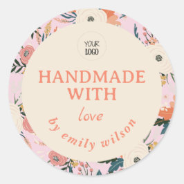 Adesivo Redondo Embalagem Fria de Aquarela Elegante