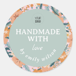 Adesivo Redondo Embalagem Fria de Aquarela Personalizável