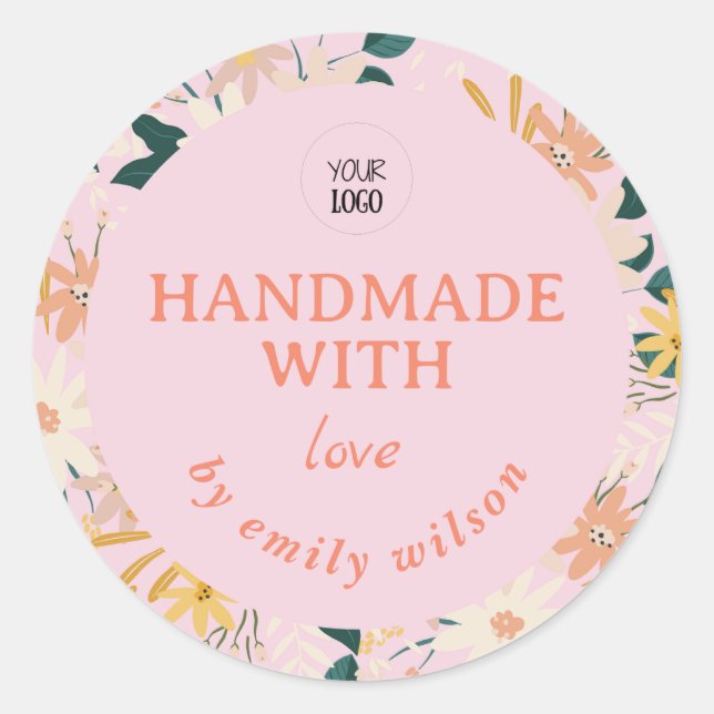 Adesivo Redondo Embalagem Fria de Aquarela Personalizável (Frente)