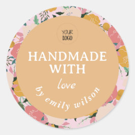 Adesivo Redondo Embalagem Fria de Aquarela Personalizável