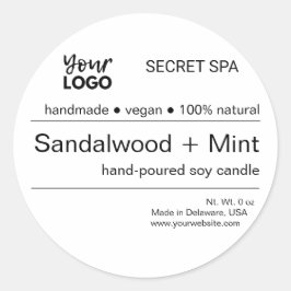 Adesivo Redondo Embalagem mínima moderna para a faixa do logotipo