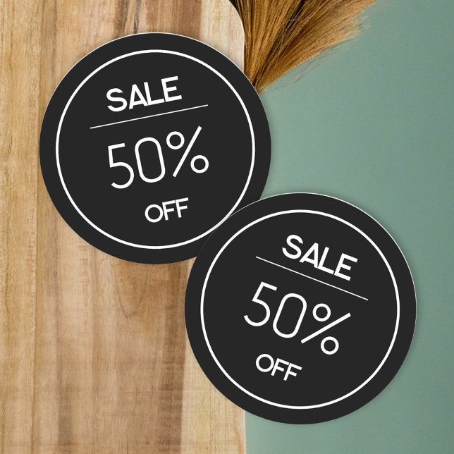 Adesivo Redondo Embalagem mínima para promoção de loja negra (Criador carregado)