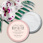 Adesivo Redondo Embalagem minimalista simples Manteiga<br><div class="desc">Rótulo de manteiga de corpo cor-de-rosa com embalagem simples e minimalista. Você pode personalizá-lo com cor,  texto ou fonte de sua escolha.</div>