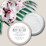 Adesivo Redondo Embalagem minimalista simples manteiga de corpo br<br><div class="desc">Rótulo de manteiga de corpo branco de embalagem minimalista simples. Você pode personalizá-lo com cor,  texto ou fonte de sua escolha.</div>