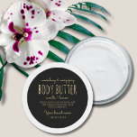 Adesivo Redondo Embalagem minimalista simples manteiga de corpo ne<br><div class="desc">Rótulo de manteiga de corpo preto e dourado para embalagens minimalistas simples. Você pode personalizá-lo com cor,  texto ou fonte de sua escolha.</div>