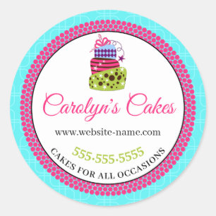 Adesivo Redondo Embalagem para Cake Bakery Box
