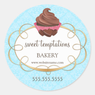 Adesivo Redondo Embalagem para Cupcake de chocolate