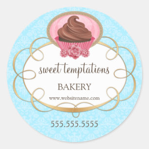 Adesivo Redondo Embalagem para Cupcake de chocolate
