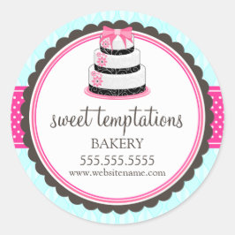 Adesivo Redondo Embalagem para panificação de bolos elegantes