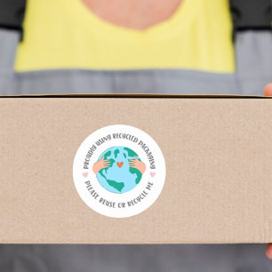 Adesivo Redondo Embalagem reciclada ecológica terra verde