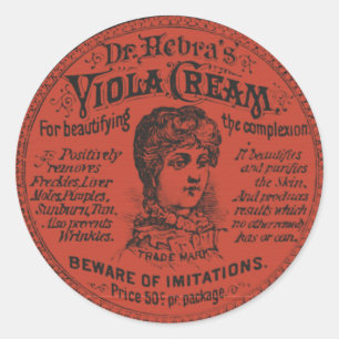 Adesivo Redondo Embalagem Vintage Face Cream