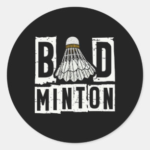 Adesivo Redondo Embaralagem do Jogador de Badminton 3