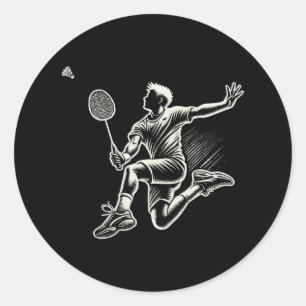 Adesivo Redondo Embaralagem do Jogador de Badminton 4