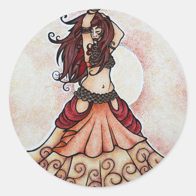 Adesivo Redondo Ember belly dance art (Frente)