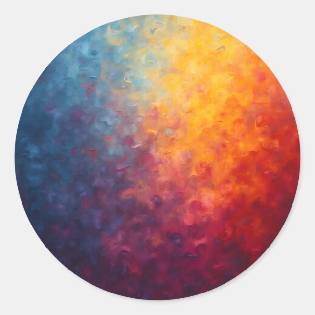 Adesivo Redondo Ember Fade – Arte de Fogo Abstrato Clássico Redond (Frente)