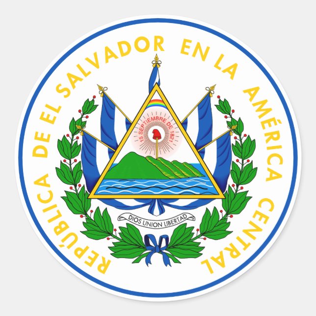 adesivo redondo emblem clássico do el salvador (Frente)
