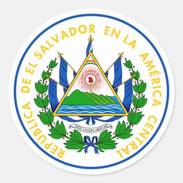 adesivo redondo emblem clássico do el salvador (Frente)