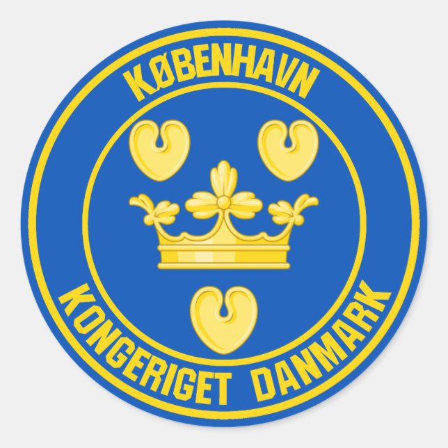 Adesivo Redondo Emblem da Ronda de Copenhaga (Frente)