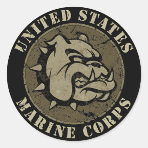 Adesivo Redondo Emblem de carne de cão diabo