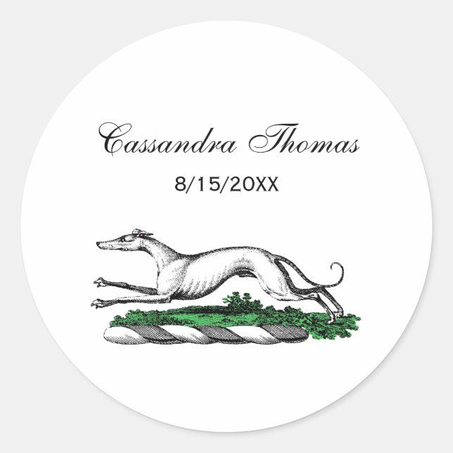 Adesivo Redondo Emblem de Tremor Greyhound com Crest Heráldica (Frente)