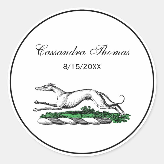 Adesivo Redondo Emblem de Tremor Greyhound com Crest Heráldica (Frente)