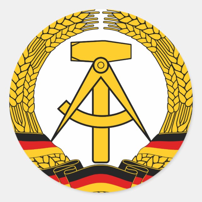 Adesivo Redondo Emblem der DDR - Emblema nacional do GDR (Frente)