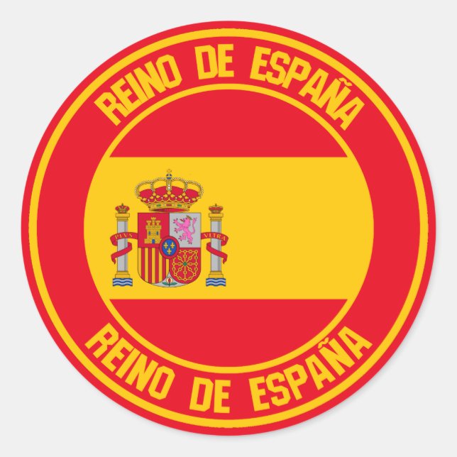 Adesivo Redondo Emblem espanha redonda (Frente)