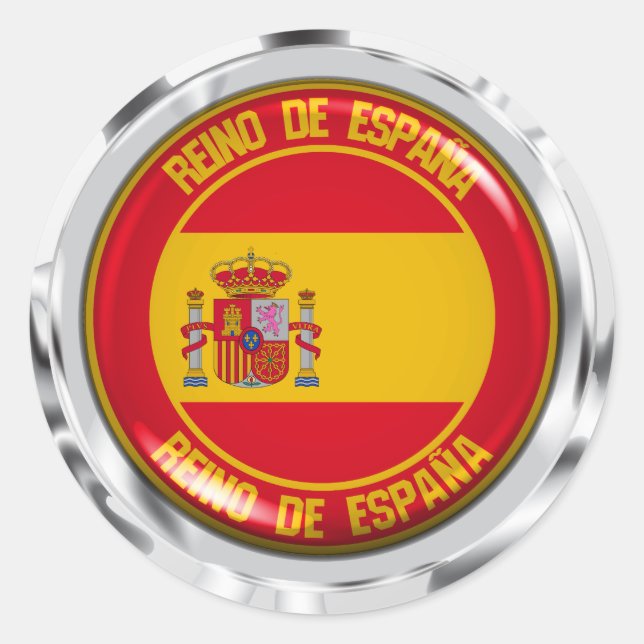 Adesivo Redondo Emblem espanha redonda (Frente)