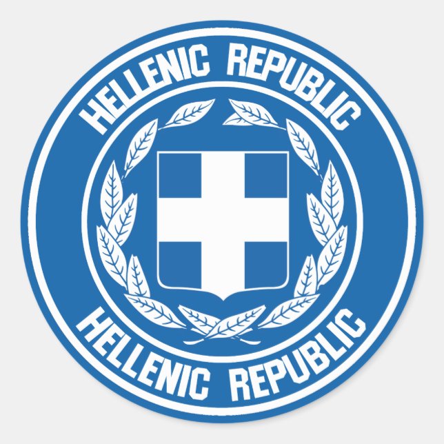 Adesivo Redondo Emblem grécia redonda (Frente)