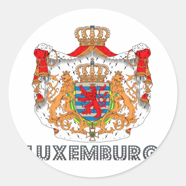 Adesivo Redondo Emblem luxemburguês (Frente)
