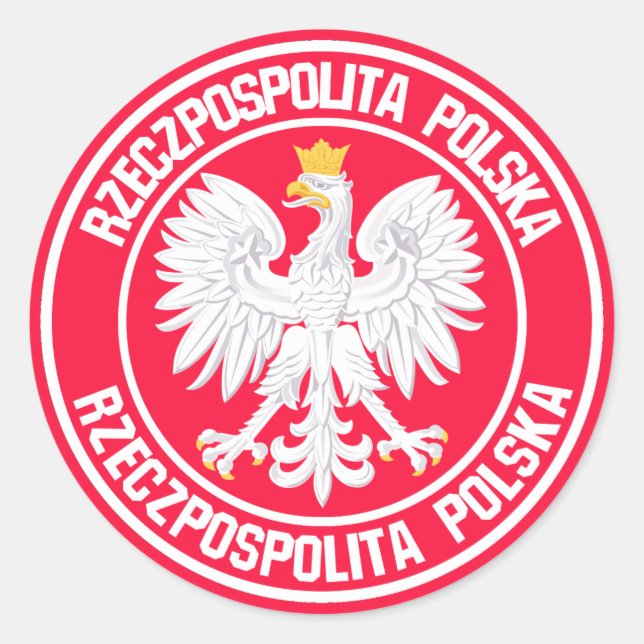 Adesivo Redondo Emblem Polônia Round (Frente)