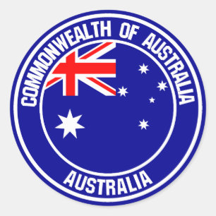 Adesivo Redondo Emblem Redonda Austrália