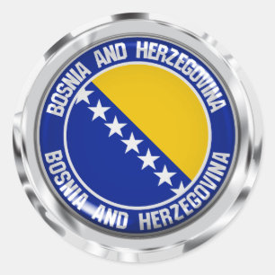 Adesivo Redondo Emblem redonda da Bósnia-Herzegovina
