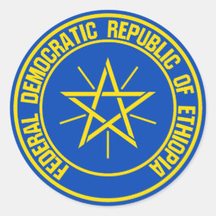 Adesivo Redondo Emblem redonda da Etiópia