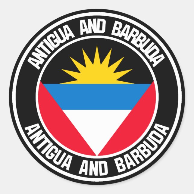 Adesivo Redondo Emblem redonda de Antígua e Barbuda (Frente)